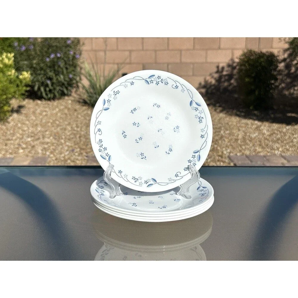 Corelle Provincial Blue 6 3/4 Inch Bread or Dessert Plates Blue Flowers Set of 5